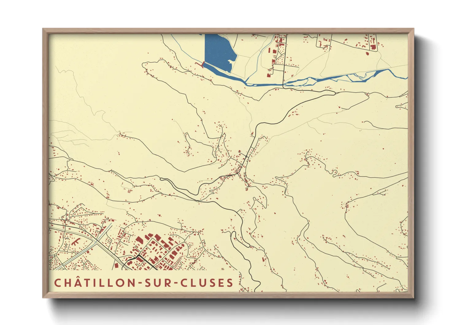 Une affiche de carte sur Châtillon-sur-Cluses