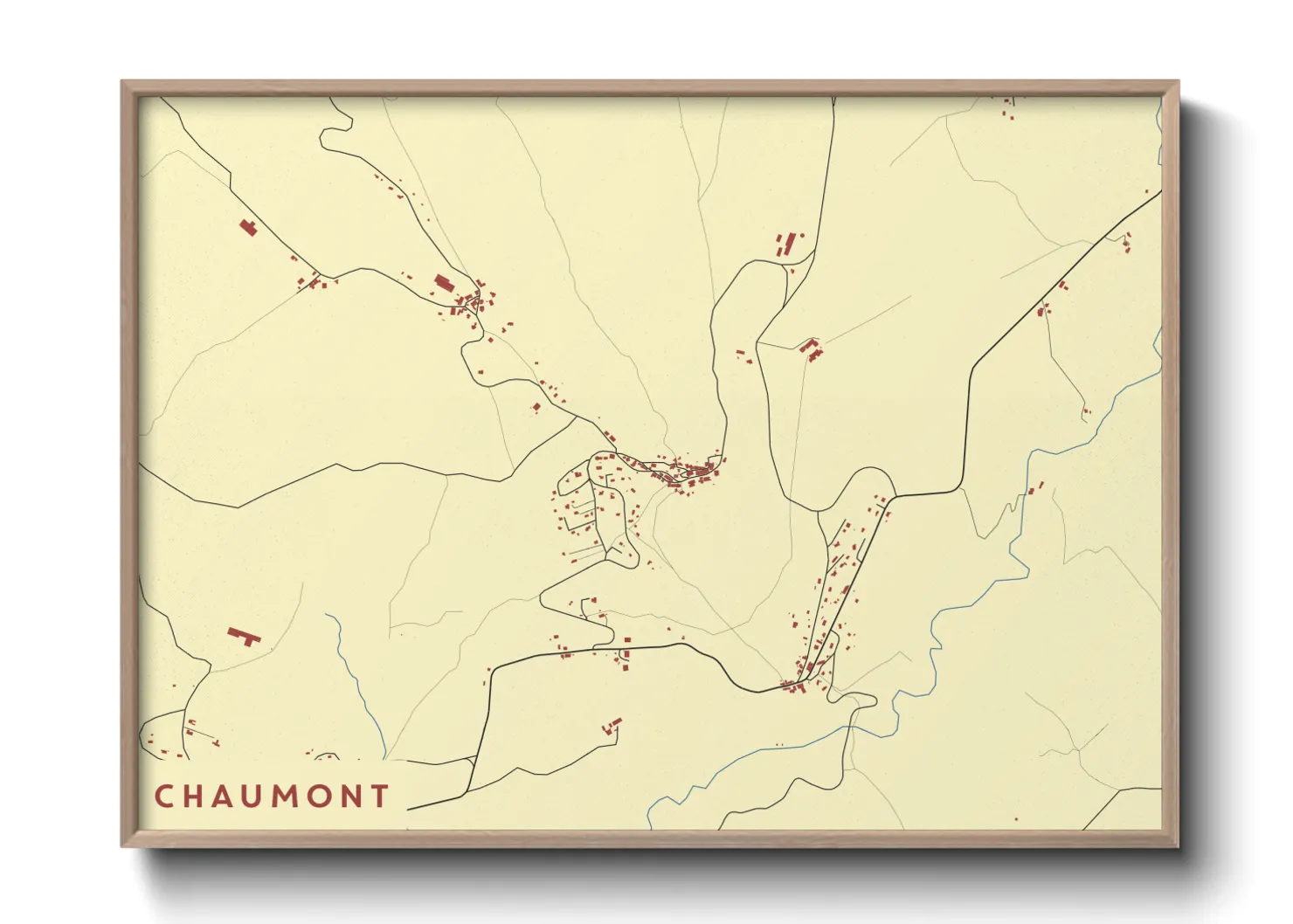 Une affiche de carte sur Chaumont