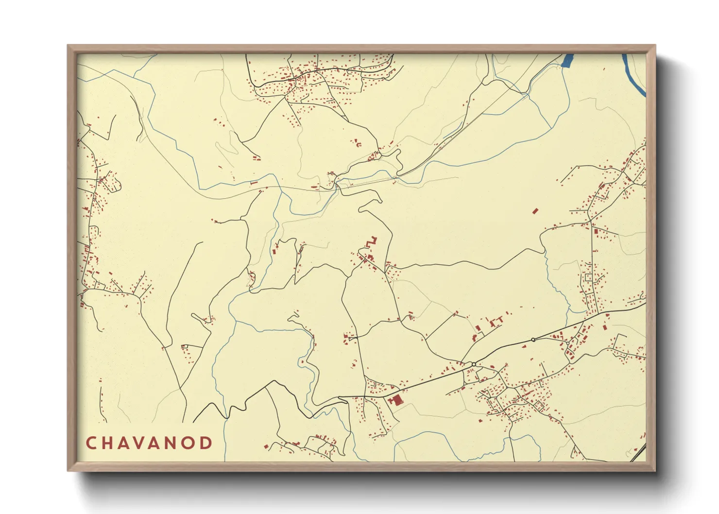 Une affiche de carte sur Chavanod