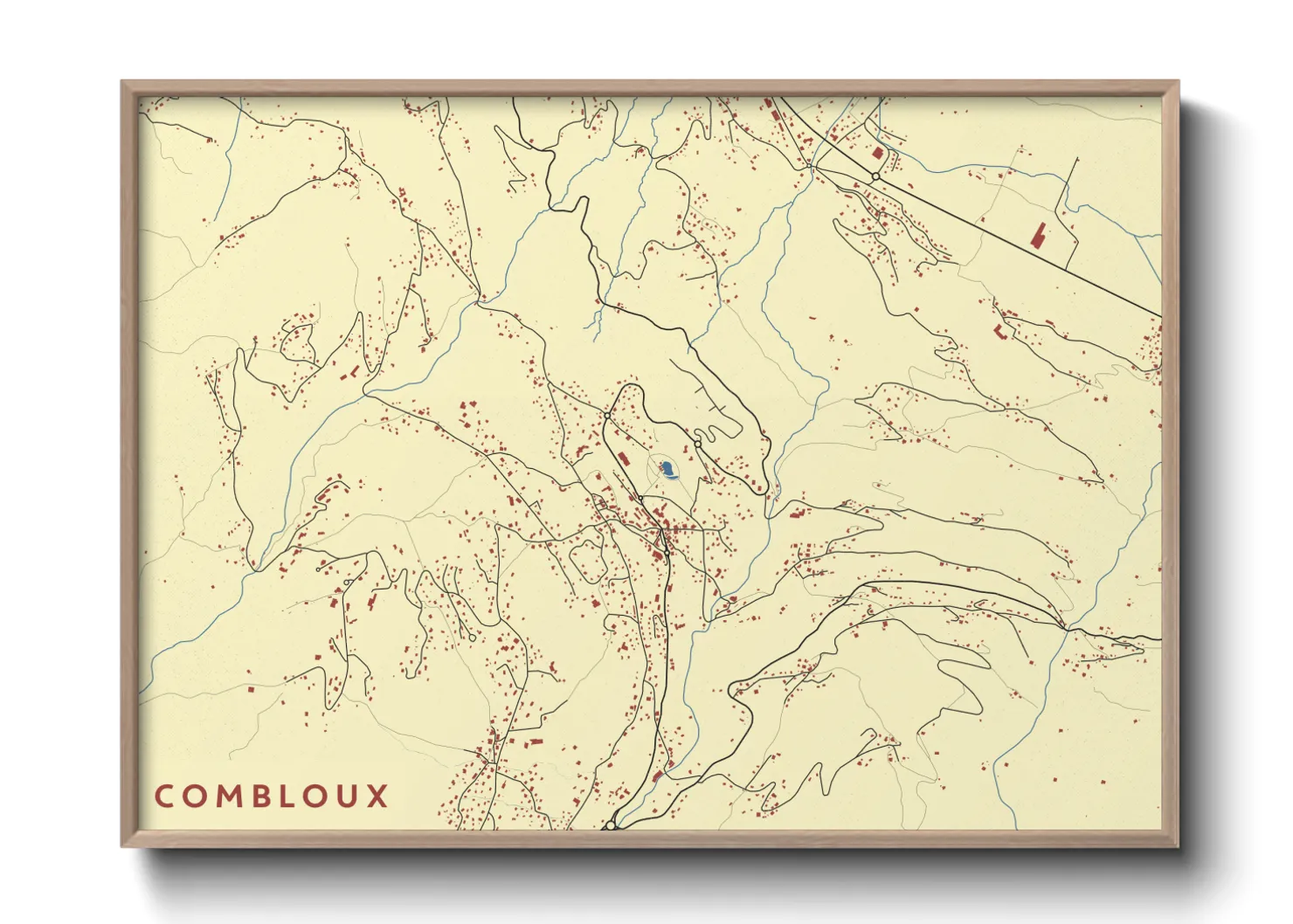 Une affiche de carte sur Combloux
