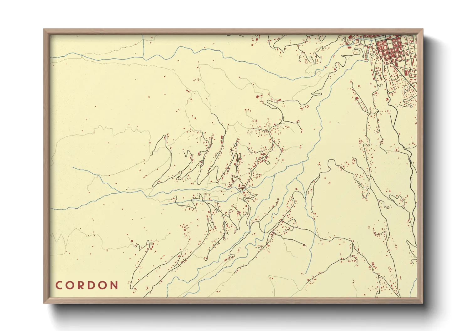 Une affiche de carte sur Cordon