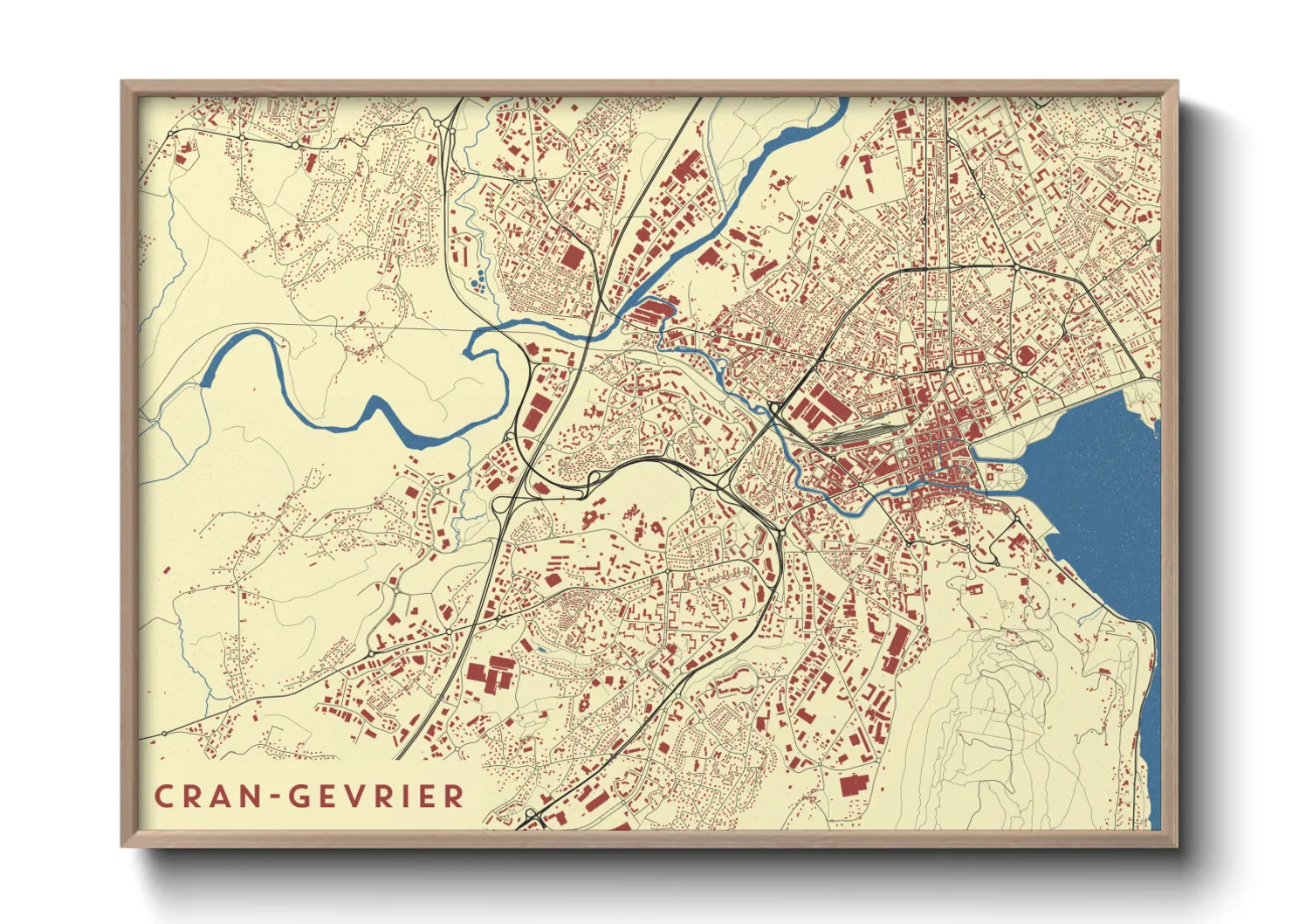 Une affiche de carte sur Cran-Gevrier