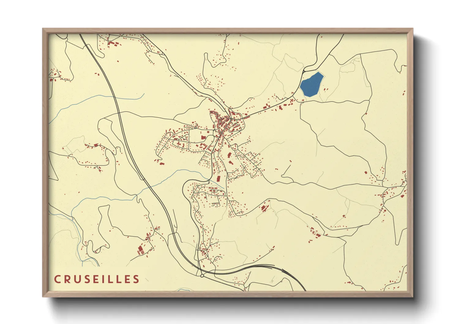 Une affiche de carte sur Cruseilles