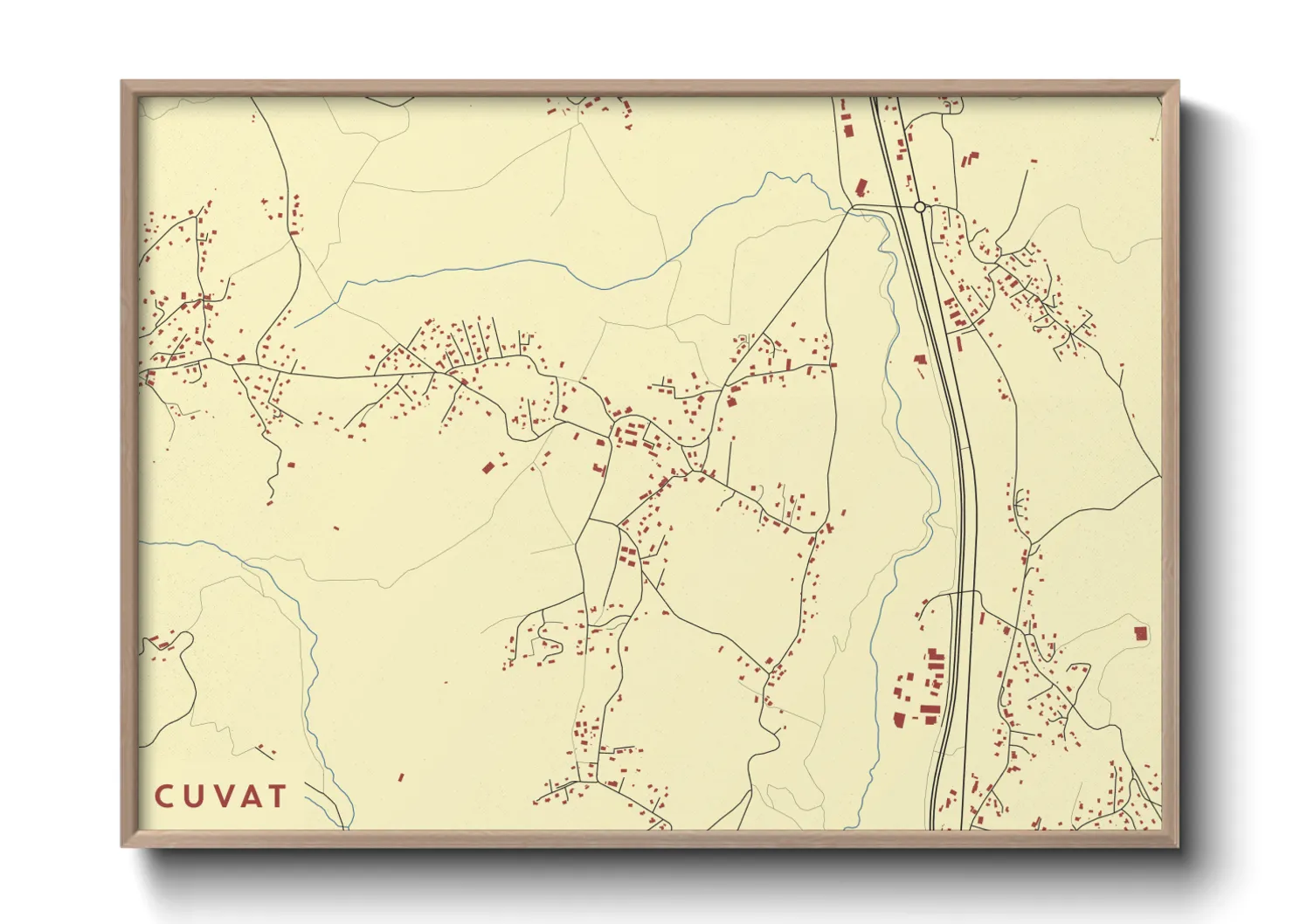 Une affiche de carte sur Cuvat