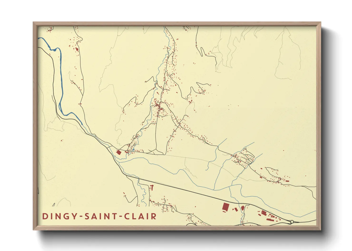 Une affiche de carte sur Dingy-Saint-Clair