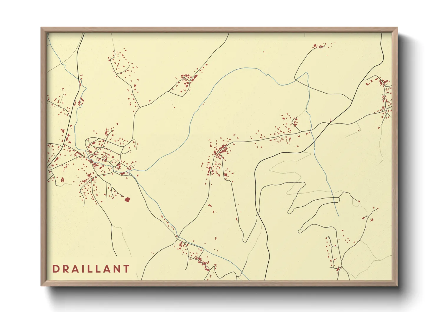 Une affiche de carte sur Draillant