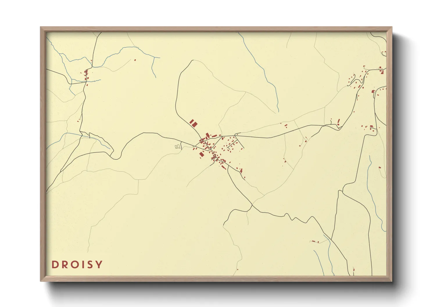 Une affiche de carte sur Droisy