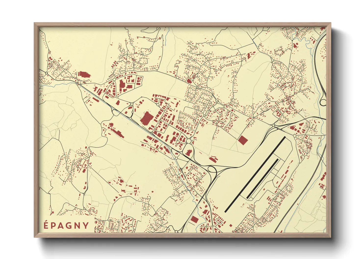 Une affiche de carte sur Épagny