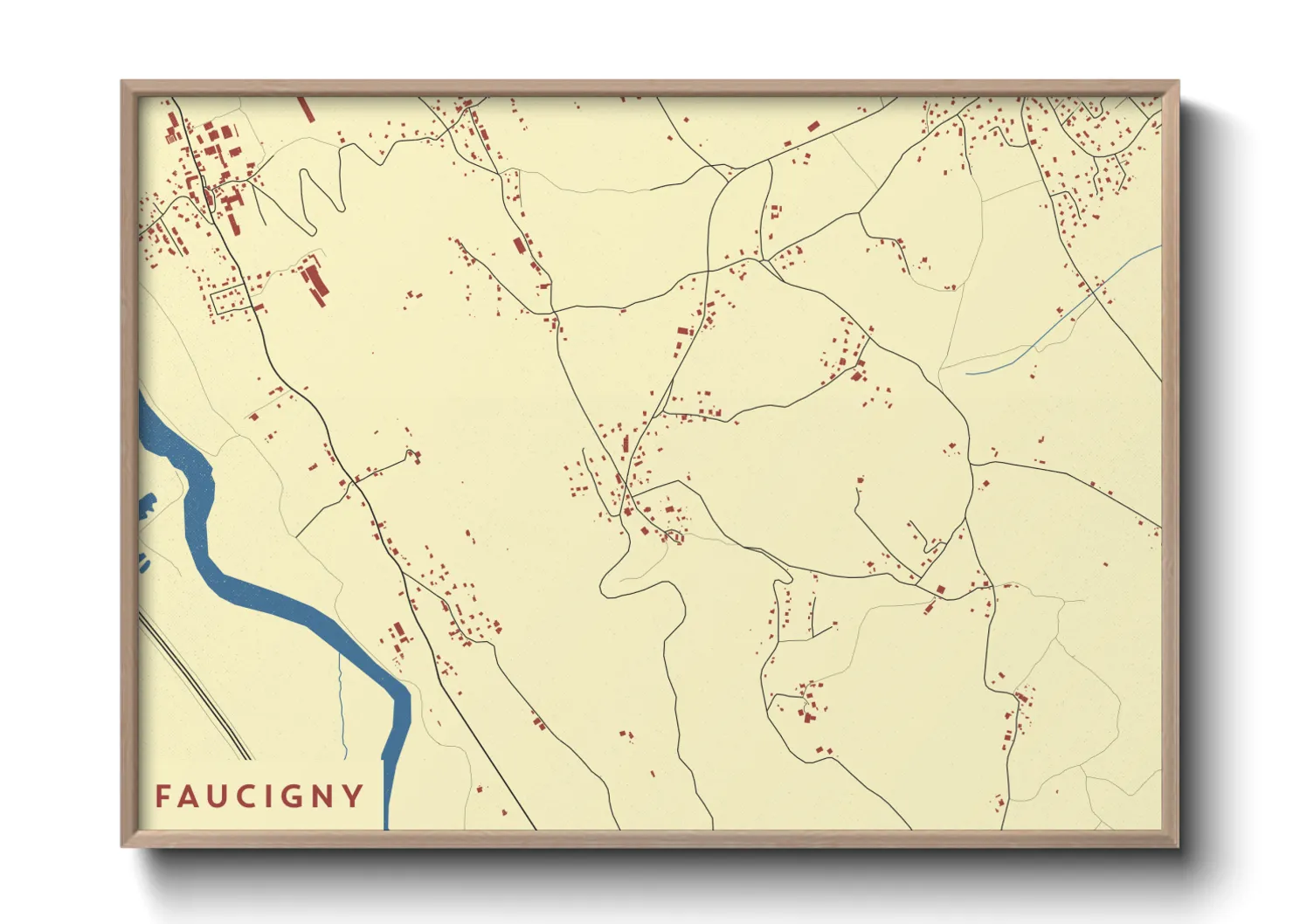 Une affiche de carte sur Faucigny