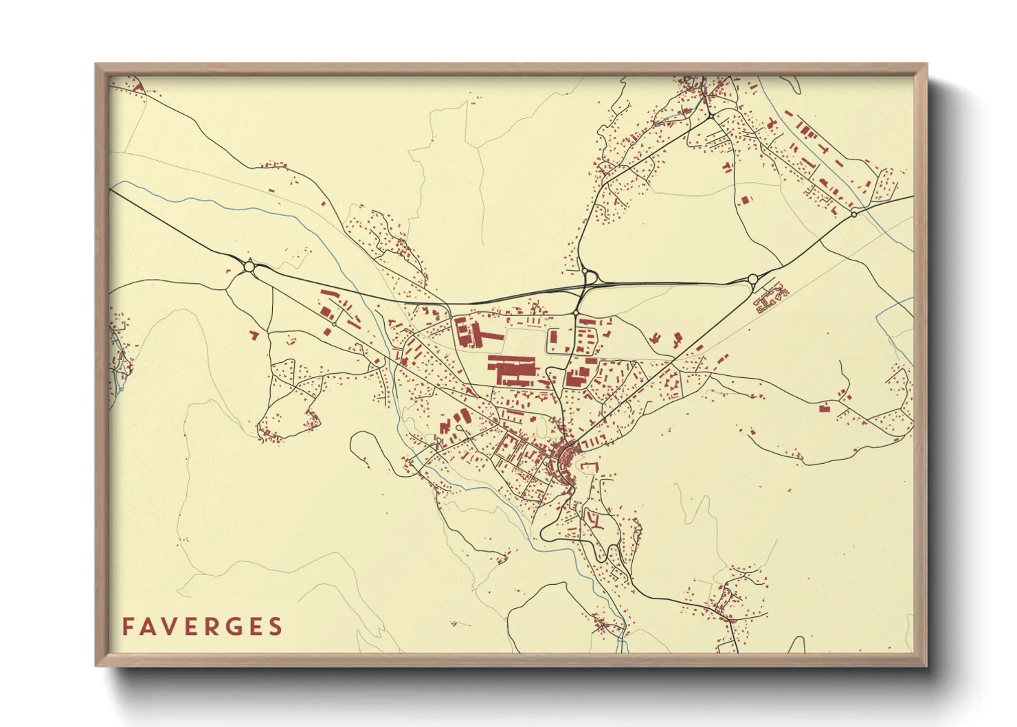 Une affiche de carte sur Faverges