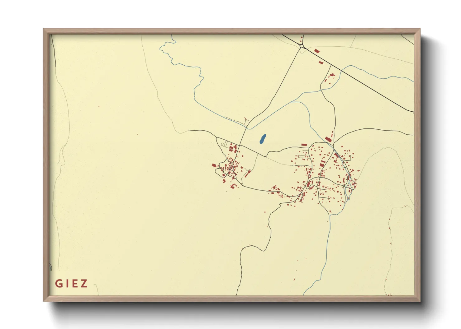 Une affiche de carte sur Giez