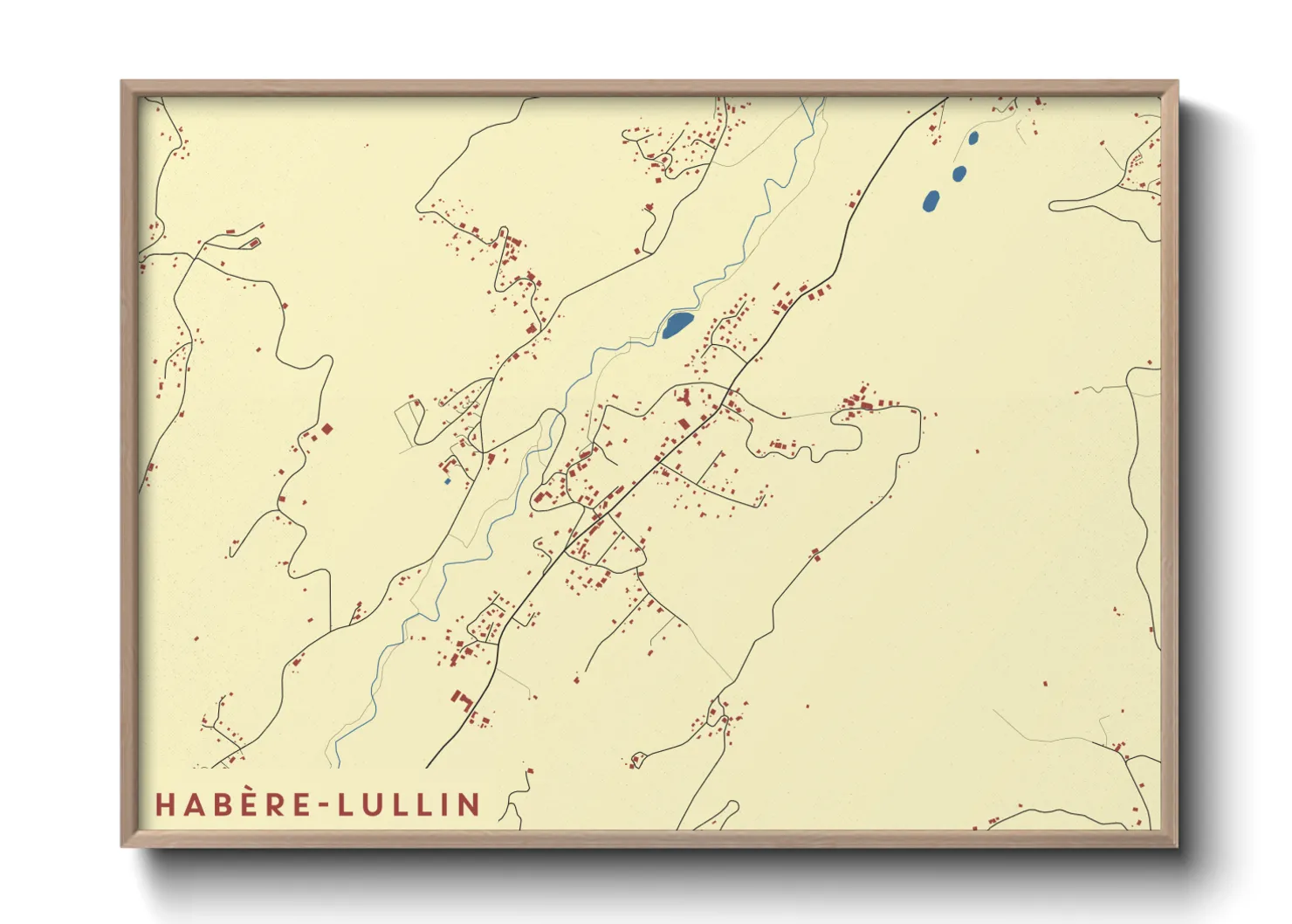 Une affiche de carte sur Habère-Lullin