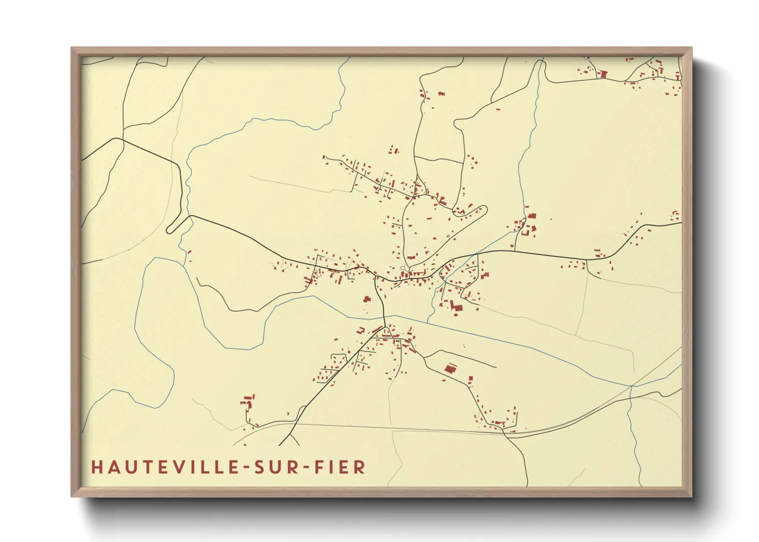 Une affiche de carte sur Hauteville-sur-Fier