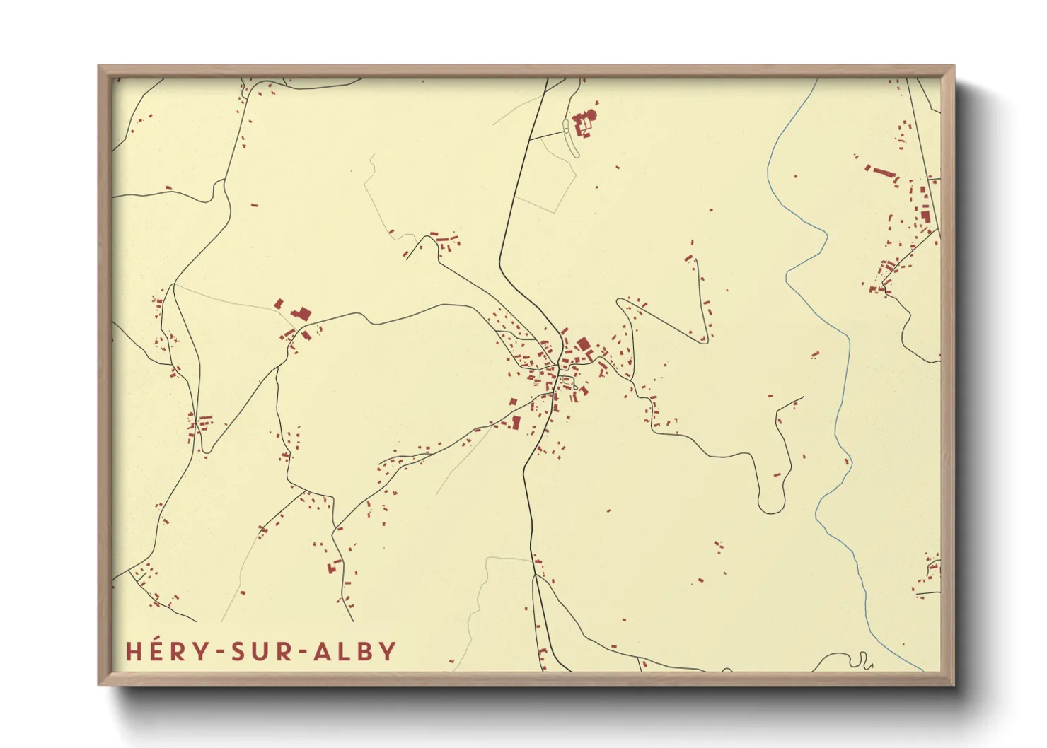 Une affiche de carte sur Héry-sur-Alby