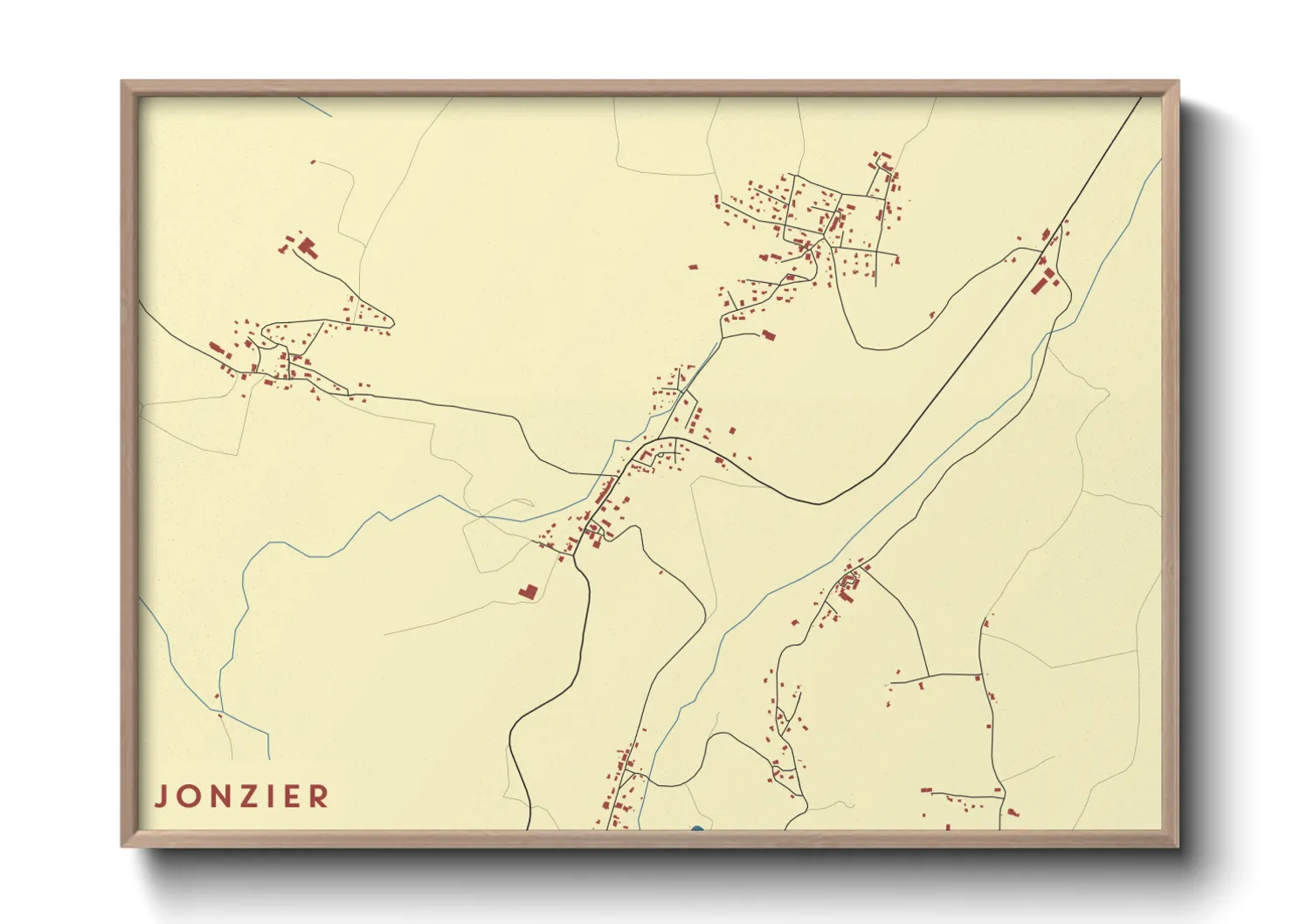 Une affiche de carte sur Jonzier