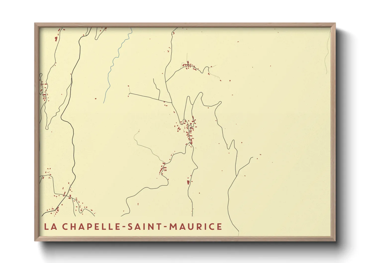 Une affiche de carte sur La Chapelle-Saint-Maurice