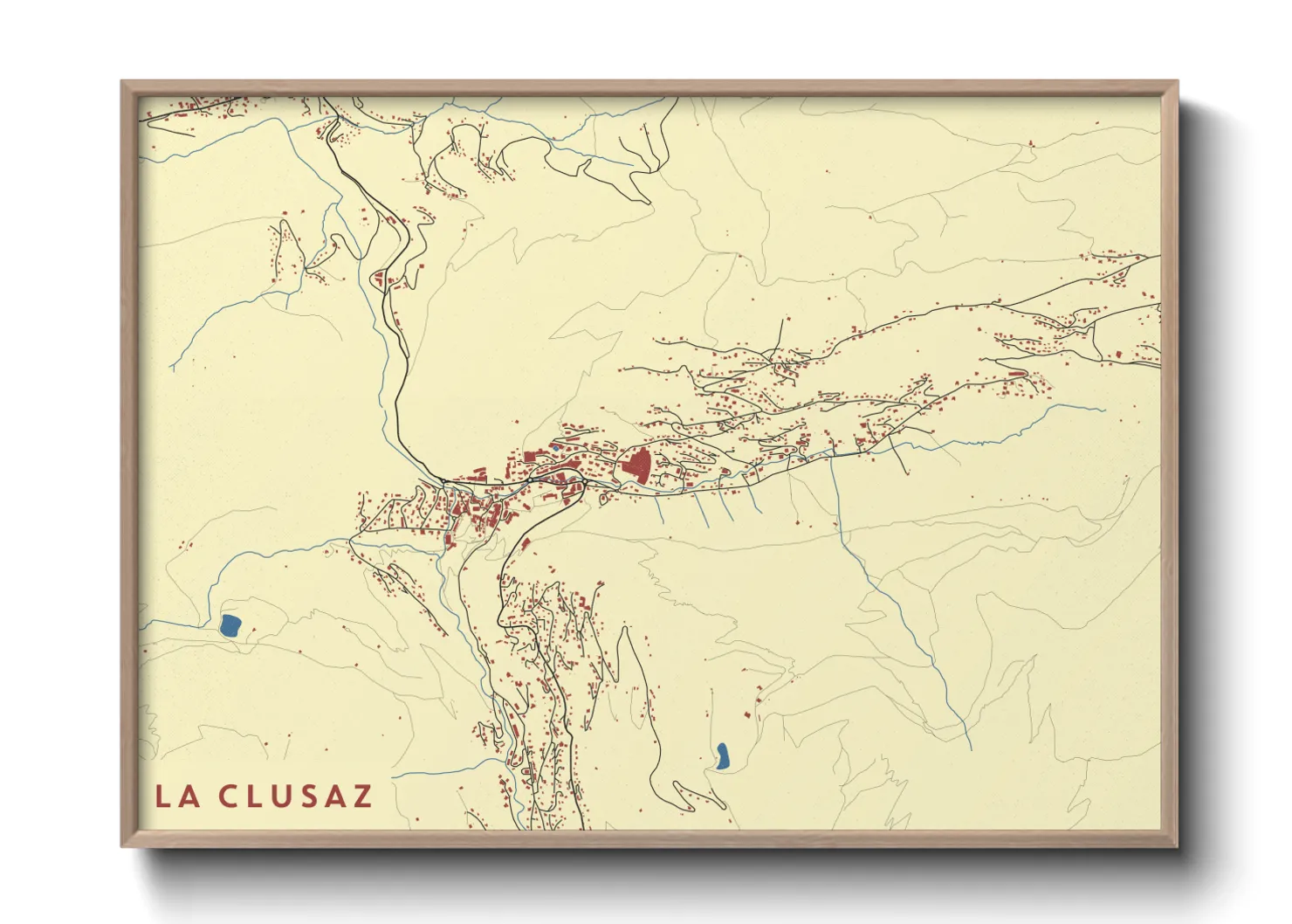 Une affiche de carte sur La Clusaz