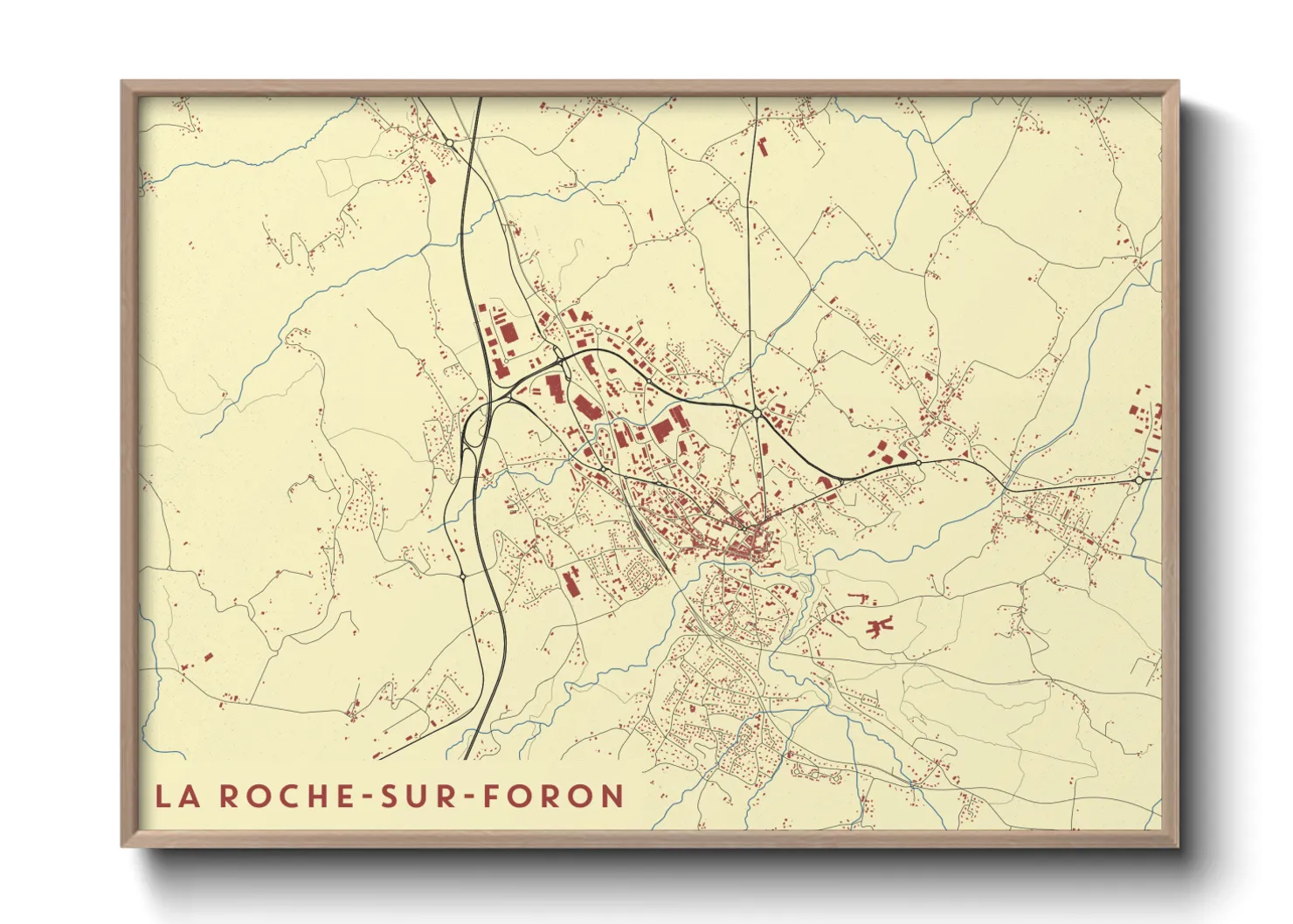 Une affiche de carte sur La Roche-sur-Foron