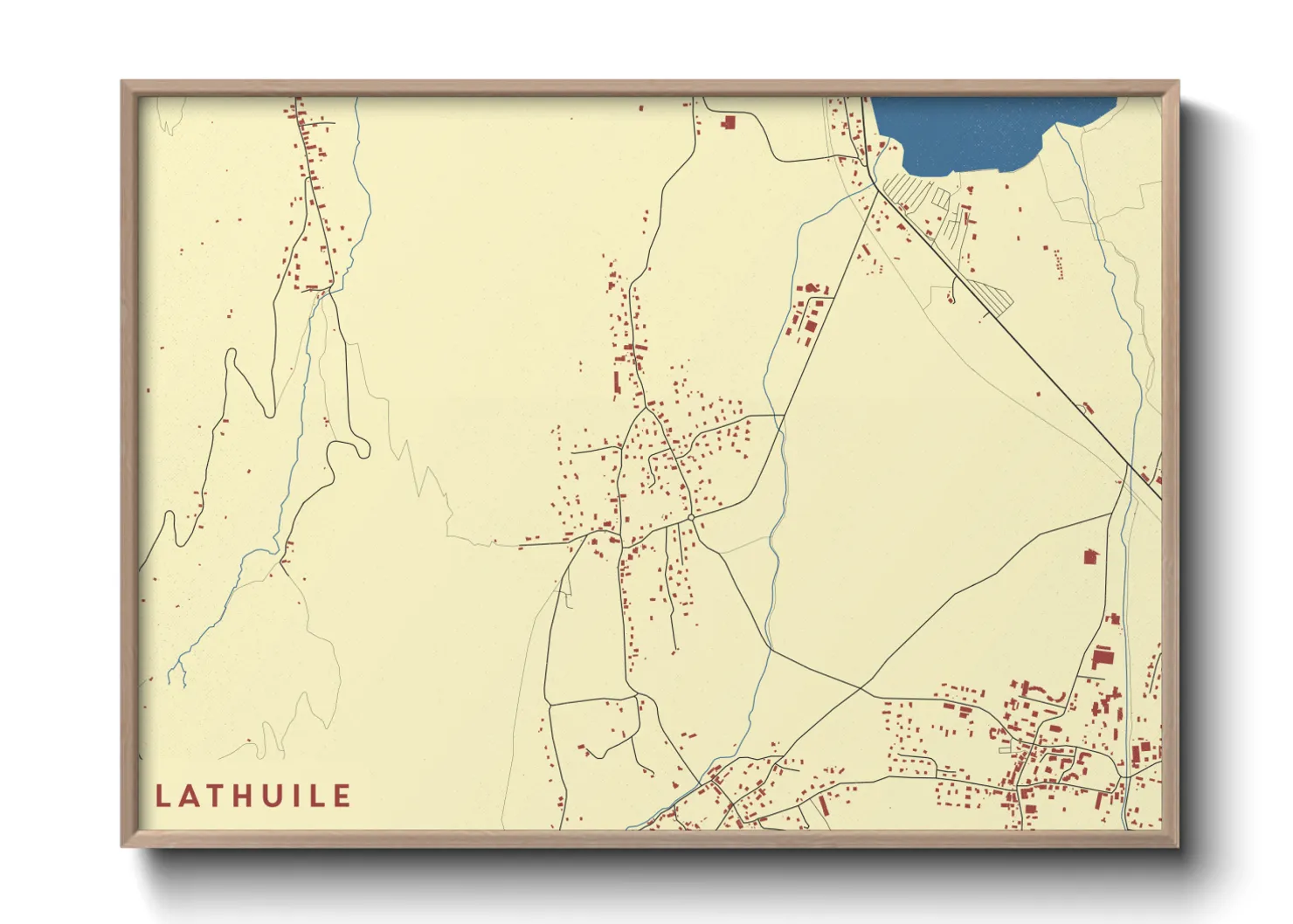Une affiche de carte sur Lathuile