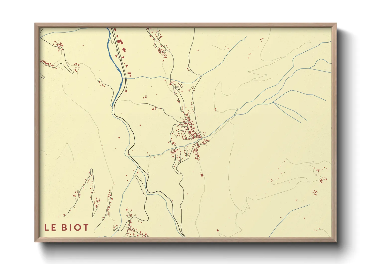 Une affiche de carte sur Le Biot