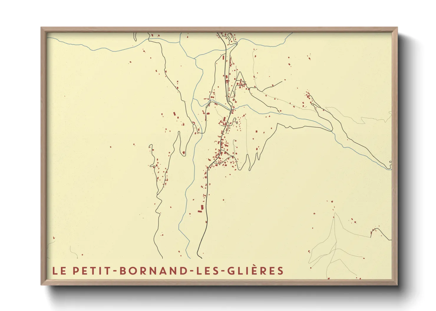 Une affiche de carte sur Le Petit-Bornand-les-Glières