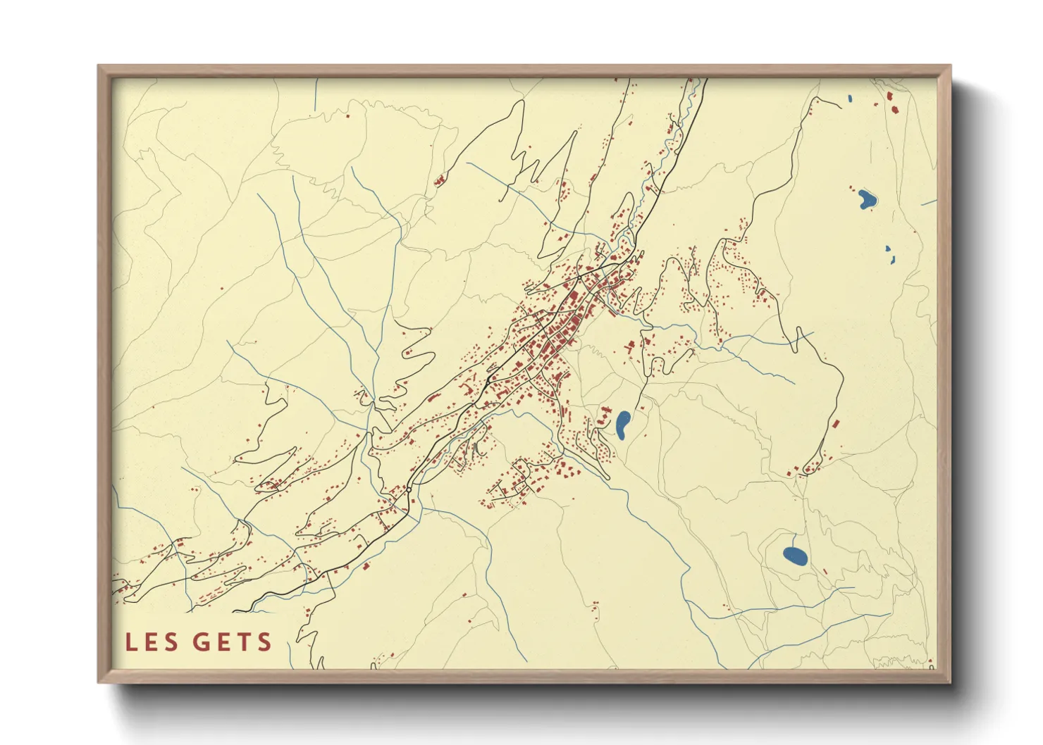 Une affiche de carte sur Les Gets
