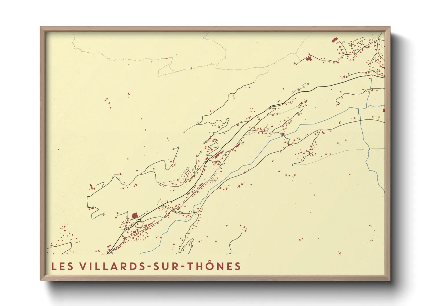 Une affiche de carte sur Les Villards-sur-Thônes