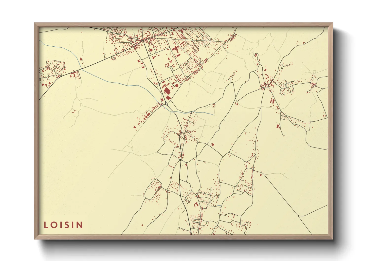 Une affiche de carte sur Loisin