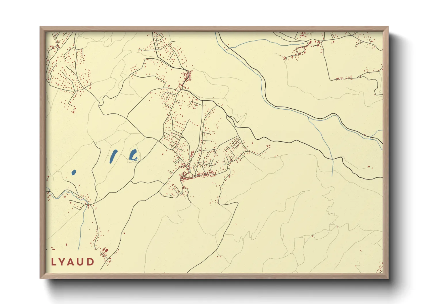 Une affiche de carte sur Lyaud