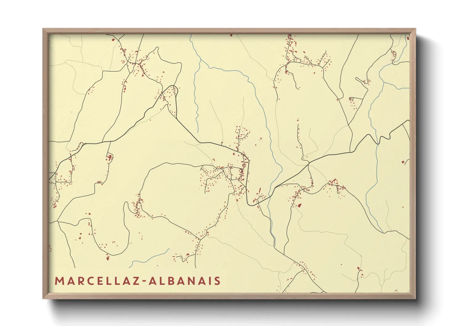 Une affiche de carte sur Marcellaz-Albanais