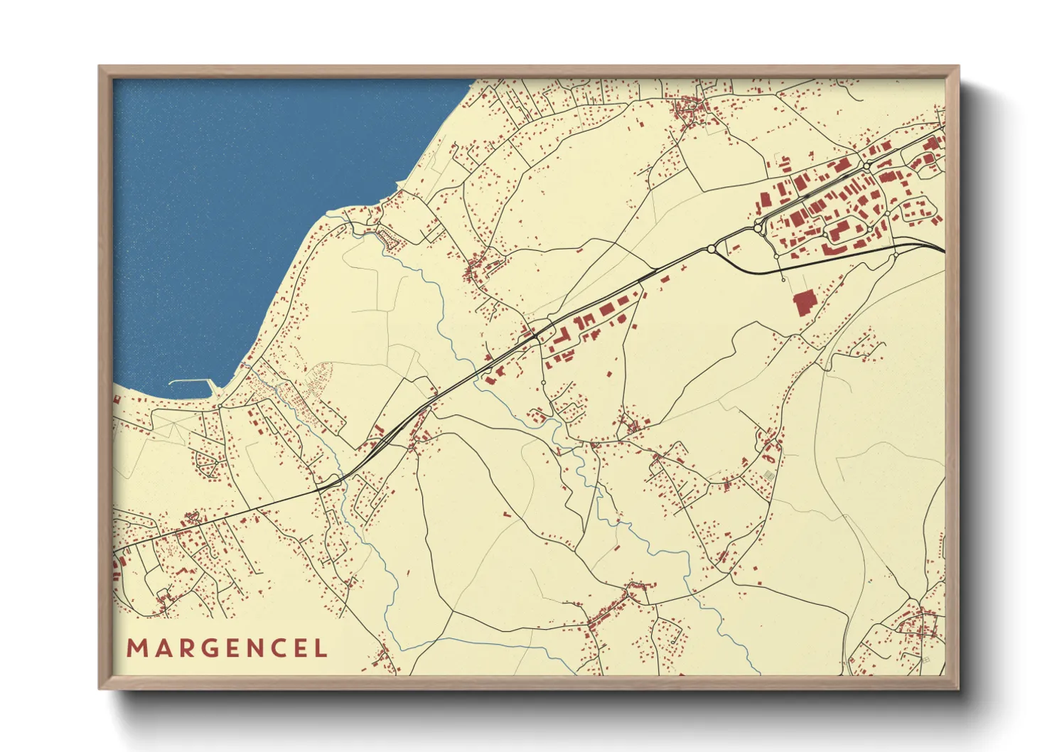 Une affiche de carte sur Margencel
