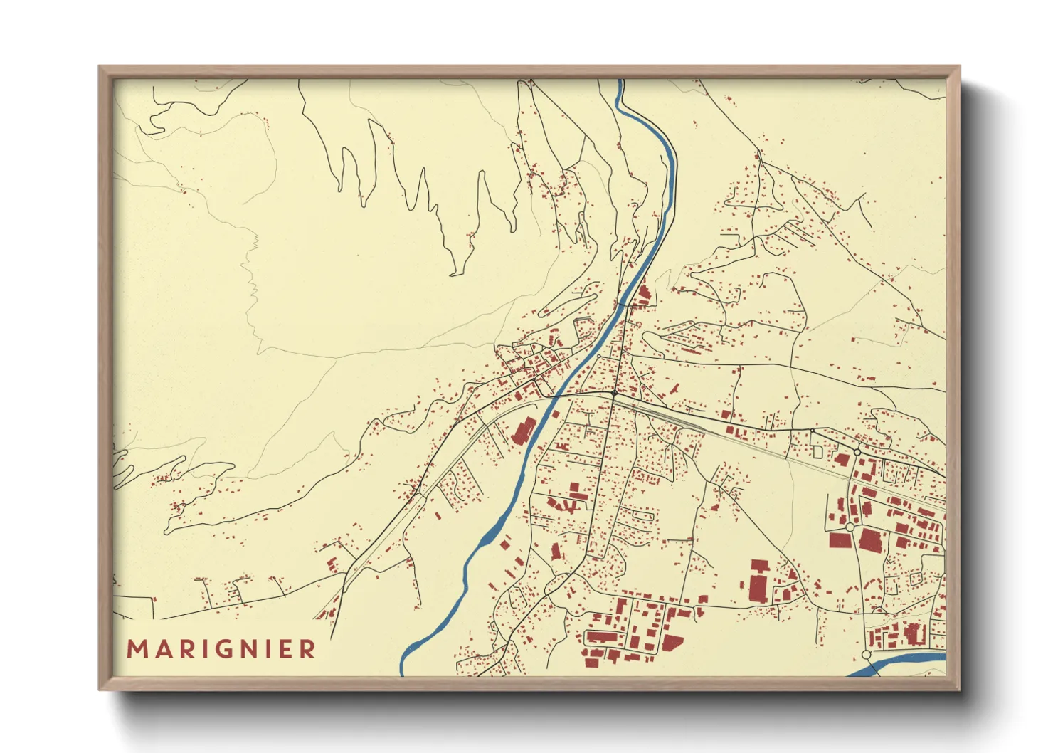 Une affiche de carte sur Marignier