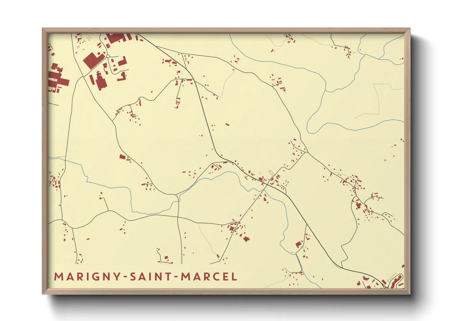 Une affiche de carte sur Marigny-Saint-Marcel