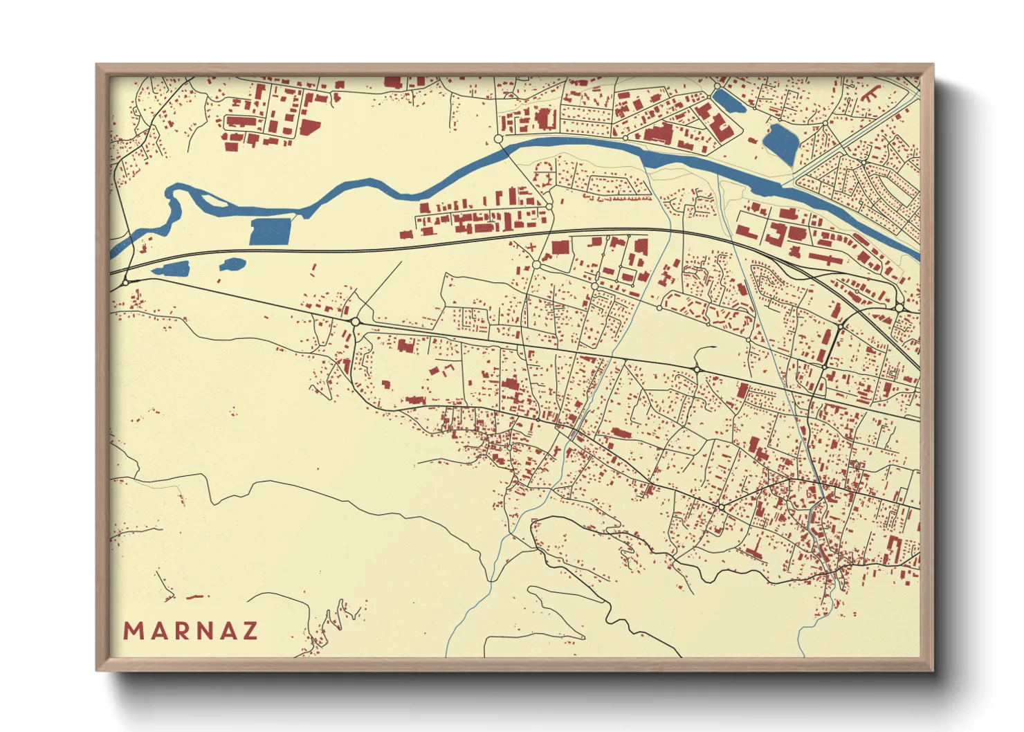 Une affiche de carte sur Marnaz