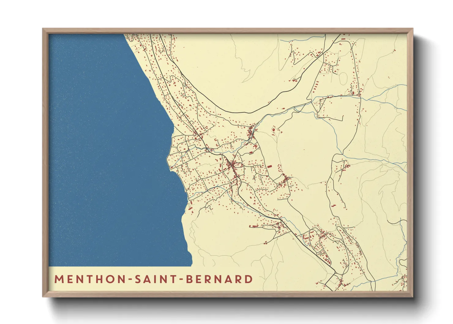 Une affiche de carte sur Menthon-Saint-Bernard