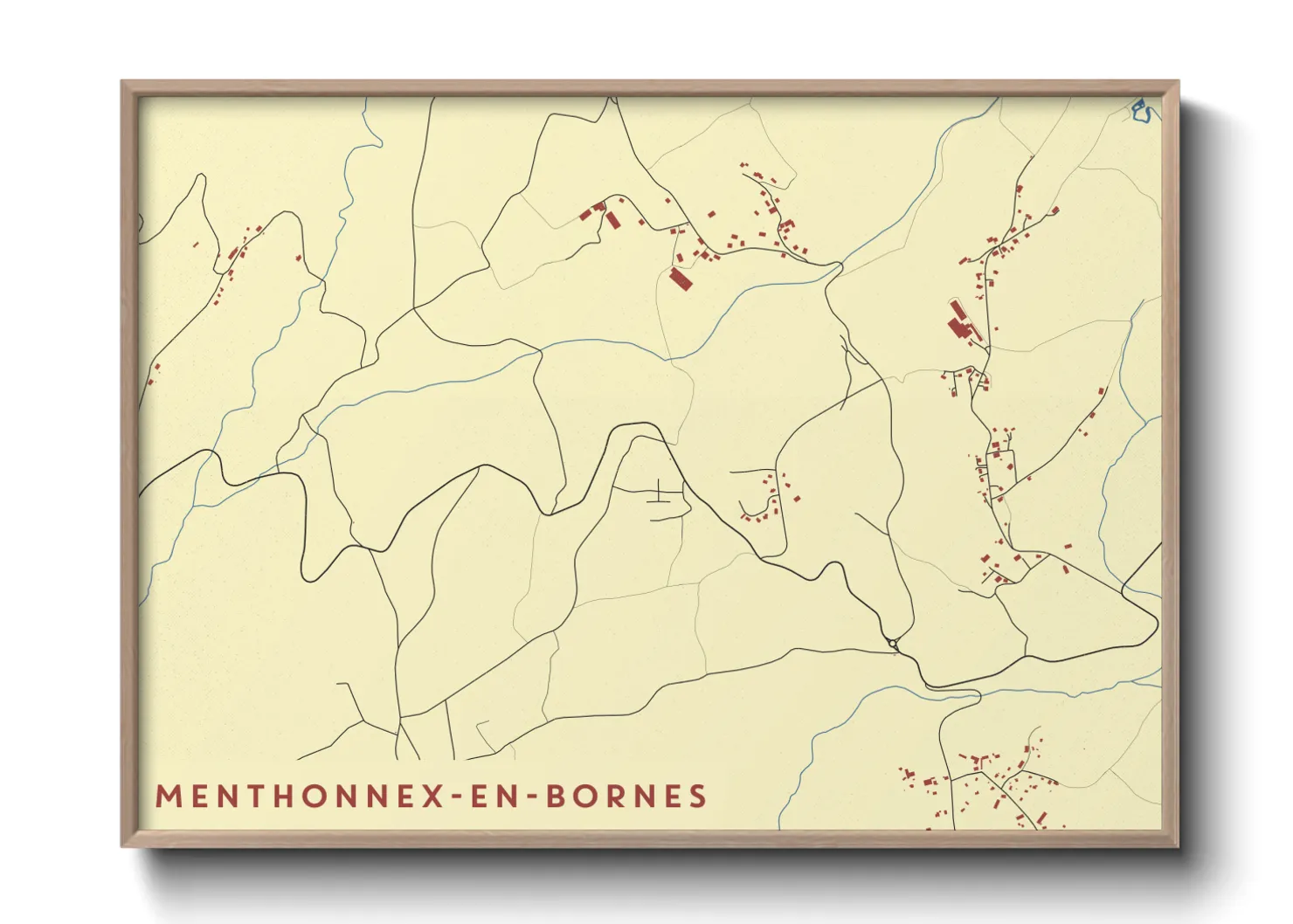 Une affiche de carte sur Menthonnex-en-Bornes