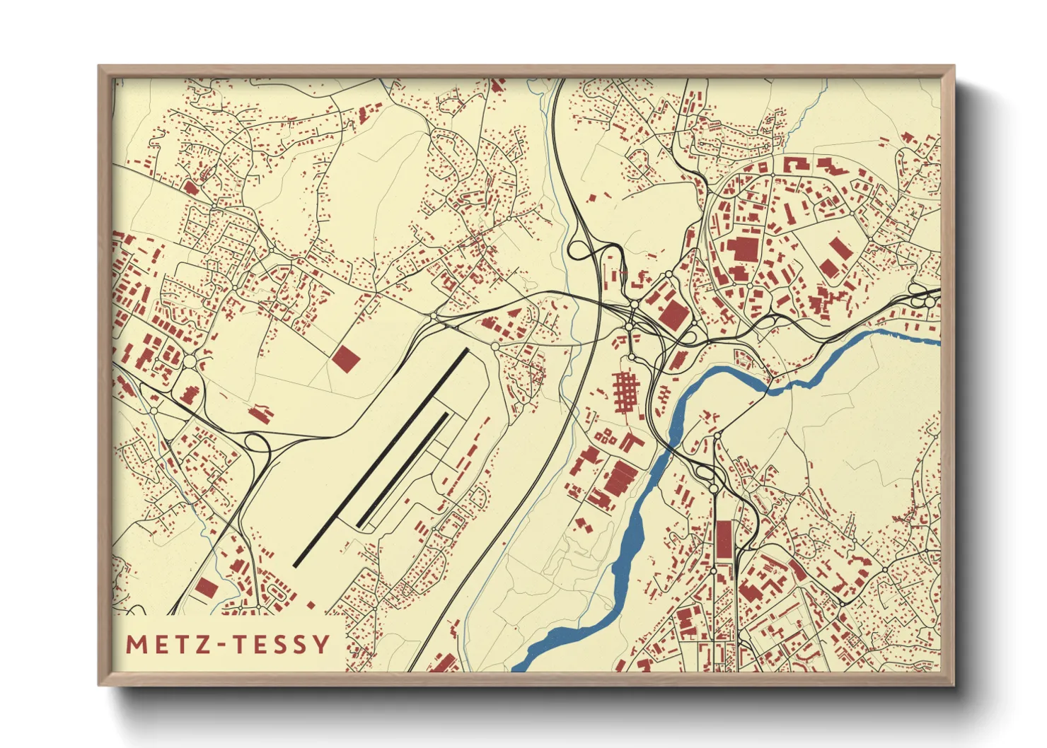 Une affiche de carte sur Metz-Tessy