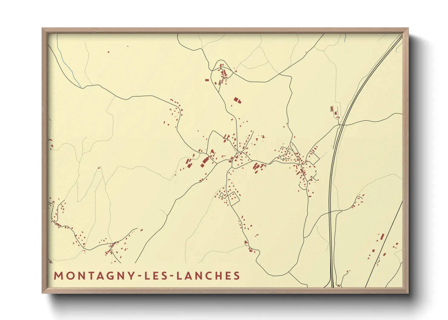 Une affiche de carte sur Montagny-les-Lanches