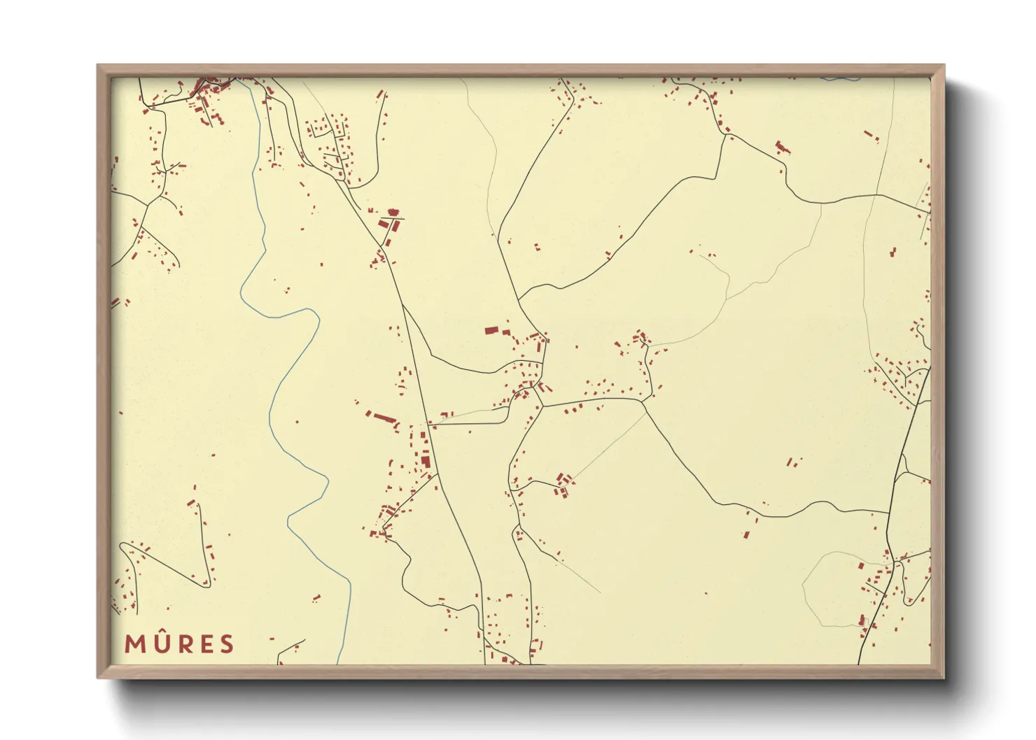 Une affiche de carte sur Mûres