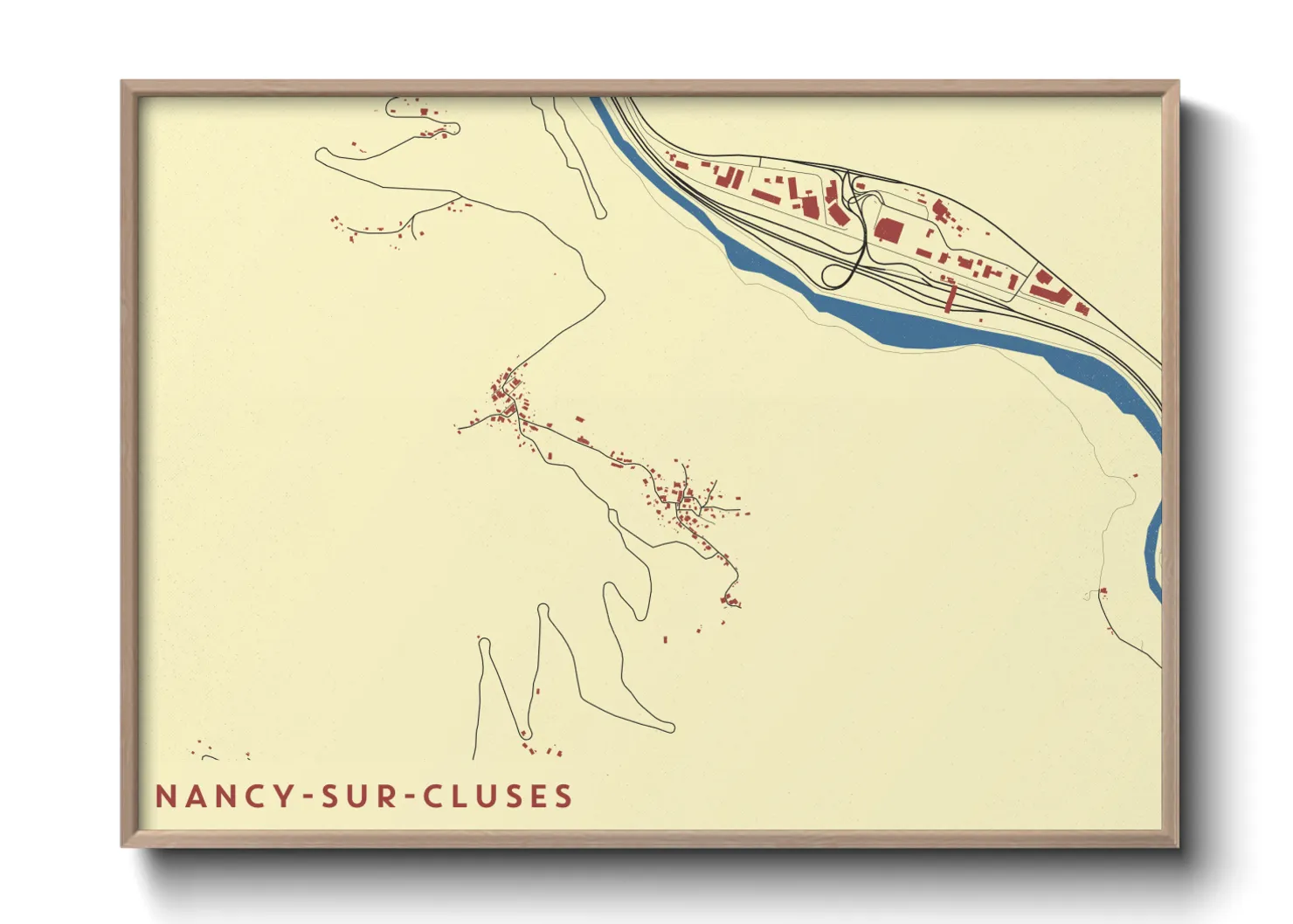 Une affiche de carte sur Nancy-sur-Cluses