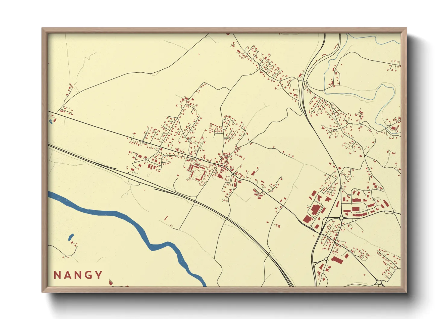 Une affiche de carte sur Nangy