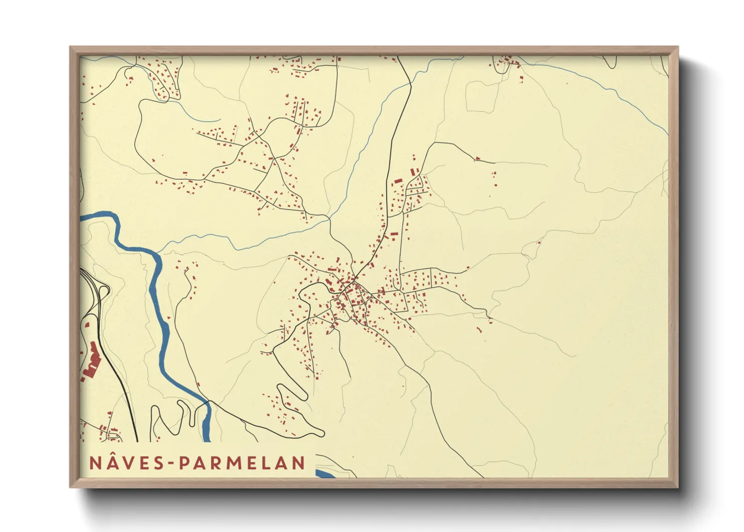 Une affiche de carte sur Nâves-Parmelan