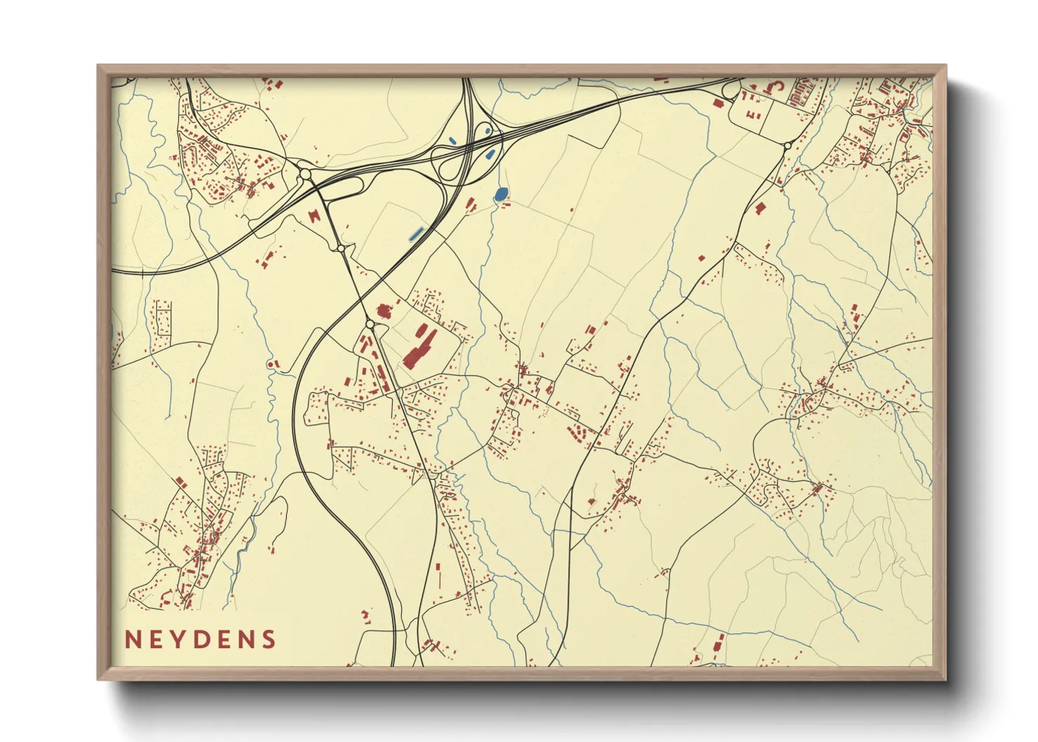 Une affiche de carte sur Neydens