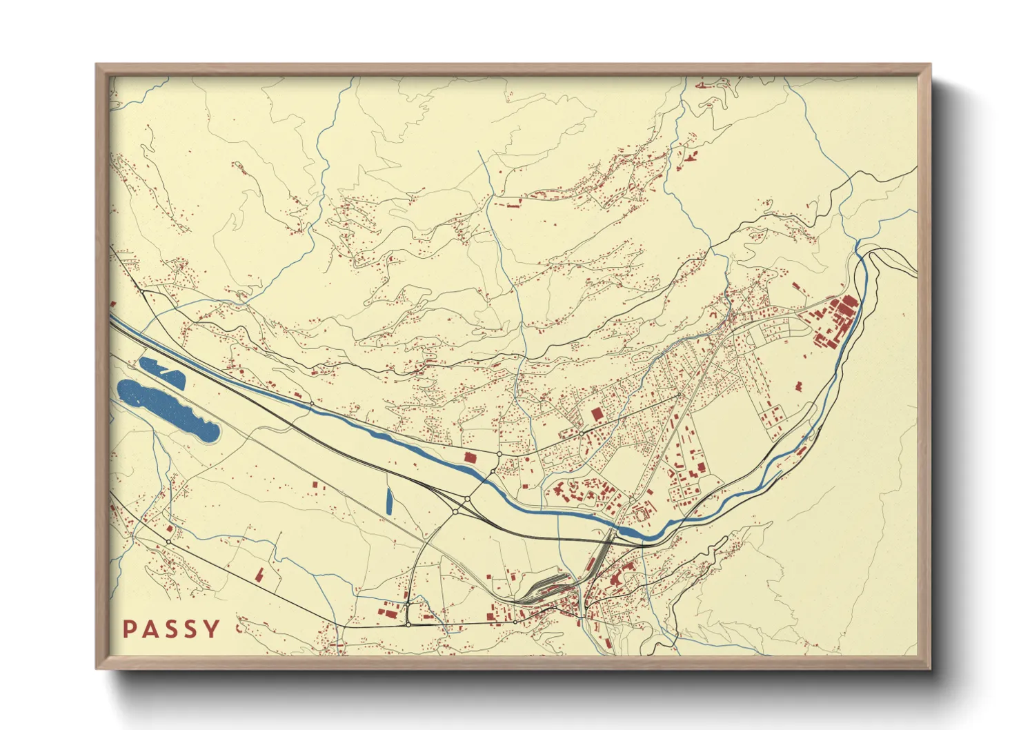 Une affiche de carte sur Passy