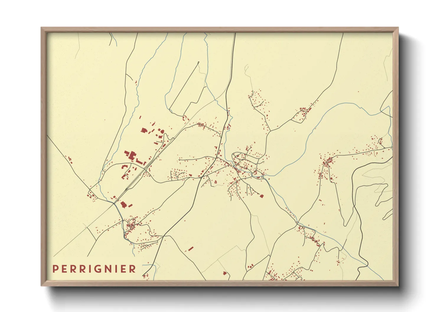 Une affiche de carte sur Perrignier