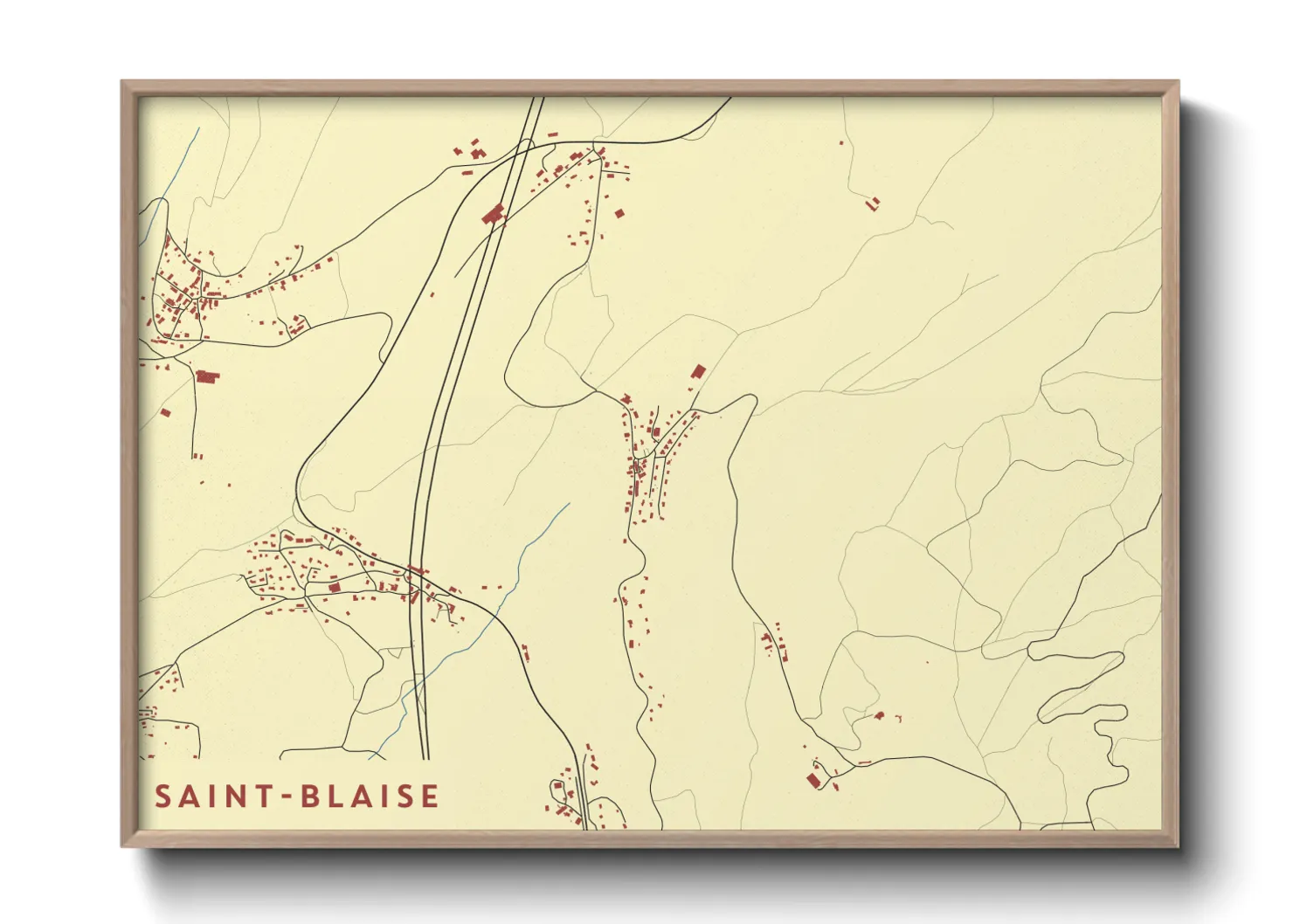 Une affiche de carte sur Saint-Blaise