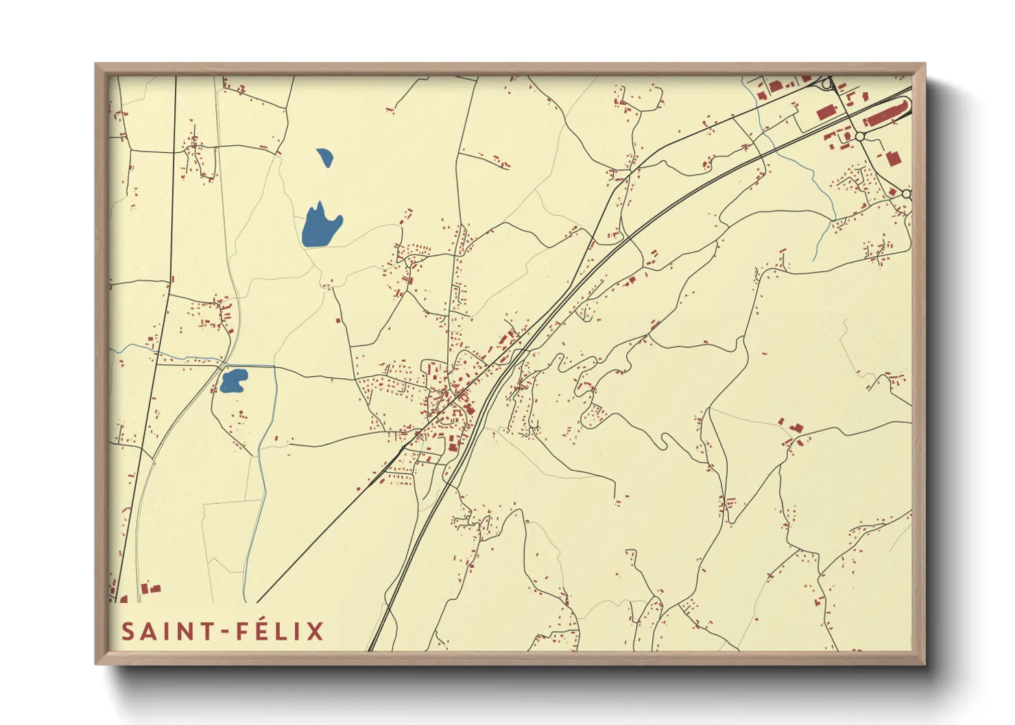 Une affiche de carte sur Saint-Félix