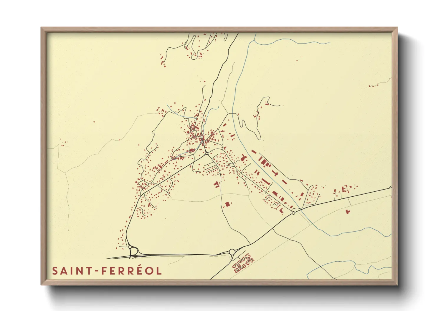 Une affiche de carte sur Saint-Ferréol