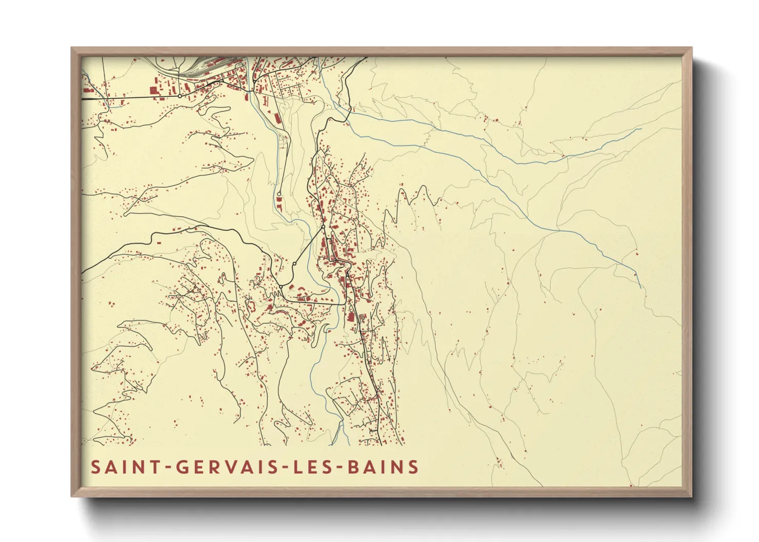 Une affiche de carte sur Saint-Gervais-les-Bains