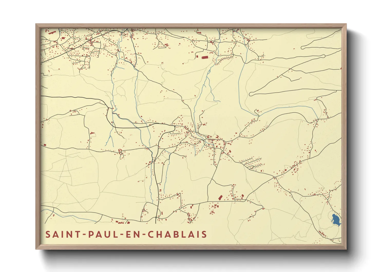 Une affiche de carte sur Saint-Paul-en-Chablais